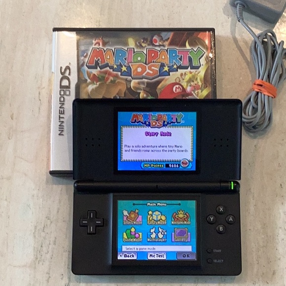 Nintendo DS Lite Console Handheld System & Battery Charger & Mario Party DS Game - Picture 11 of 16